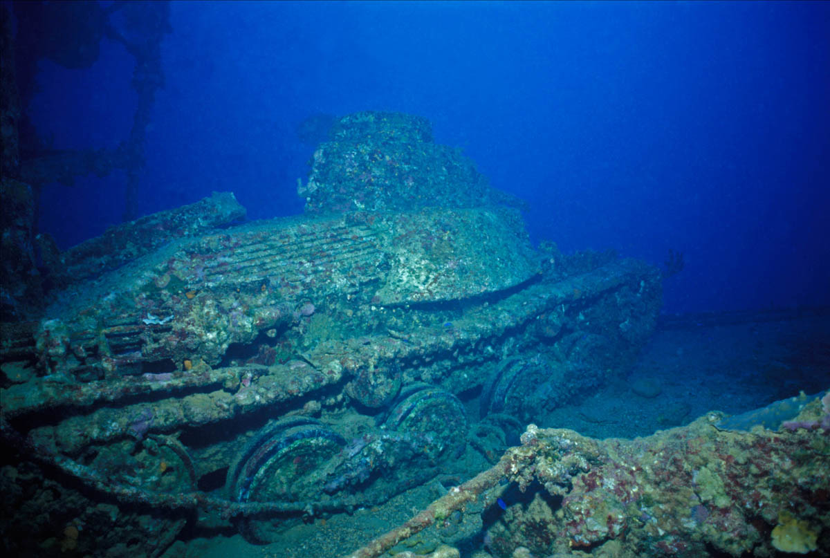 Japanese WW2 tank. Truk Lagoon, Caroline Islands.